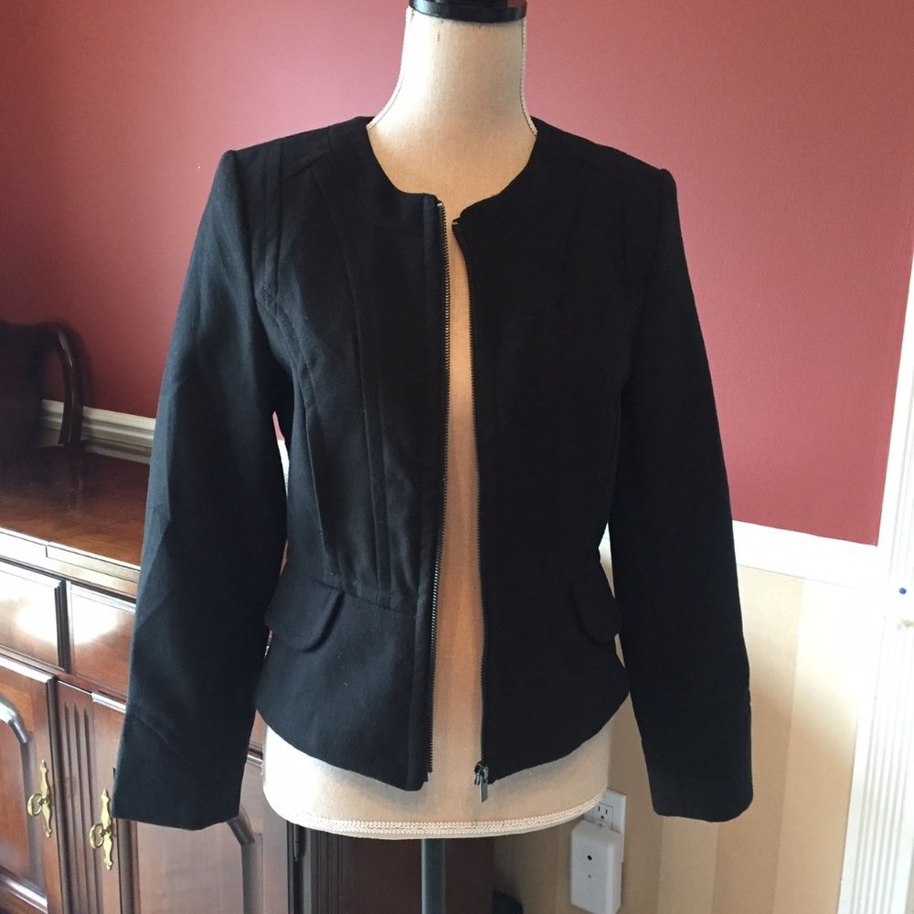 NWT Express Black Jacket w/Leopard & Red Lining SP